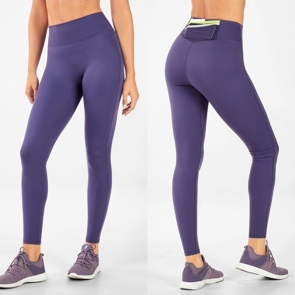 FABLETICS Trinity high waisted pocket leggings Aegean/multi purple - Picture 1 of 6